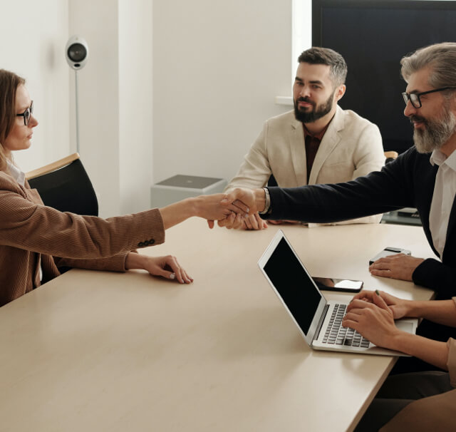 Insurance professionals collaborating